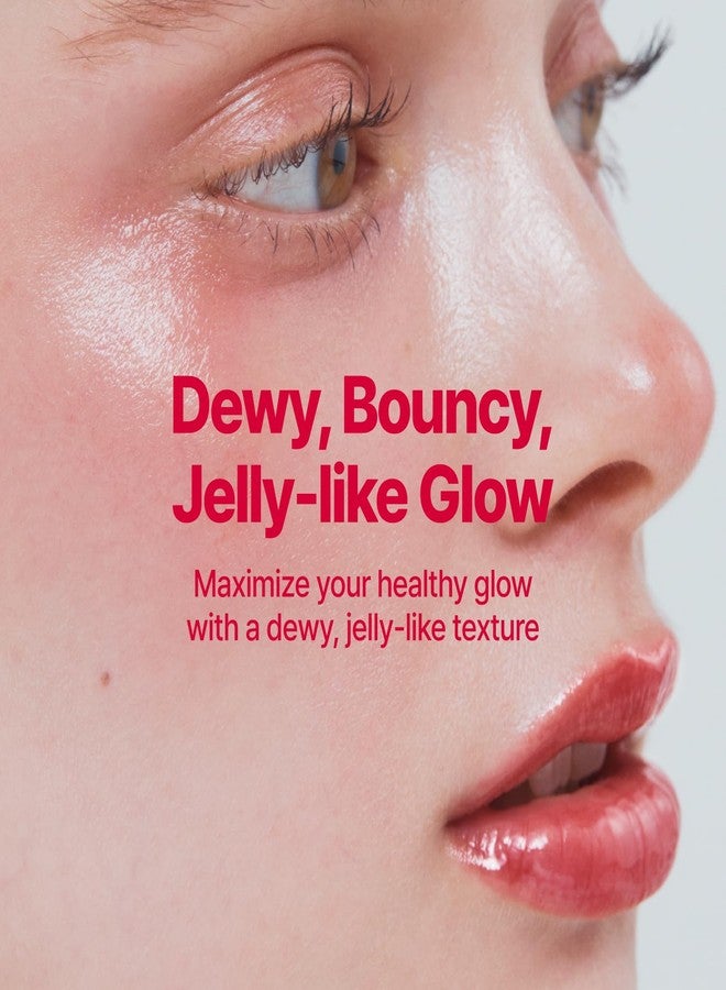 fwee Glowy Jelly Pot + Keychain SET | Dewy Jelly Lip & Blush Color, Tinted Glow Jelly Balm, Dewy Buildable Finish – Honey Peach (Vivid Coral) | 0.14 oz - Image 4